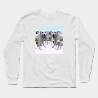 A Happy Dog. Pink. Long Sleeve T-Shirt